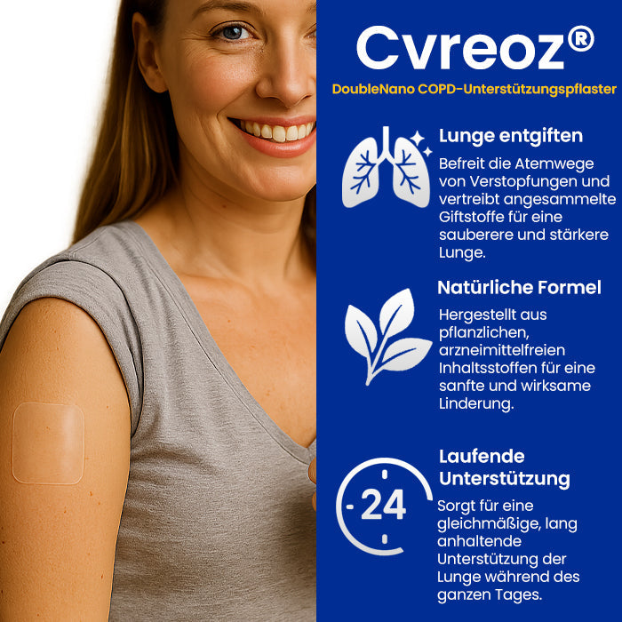 Cvreoz® DoubleNano COPD-Unterstützungspflaster | BEGRENZTES RABATTANGEBOT✨