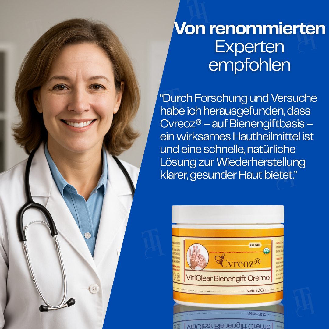 Cvreoz® VitiClear Bienengift Creme |Die Antwort der Natur für reine Haut✨
